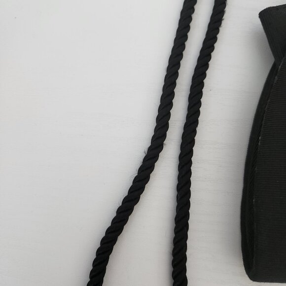 Women's Whiting and Davis International Vintage Black Fabric Evening Purse - Picture 8 of 9